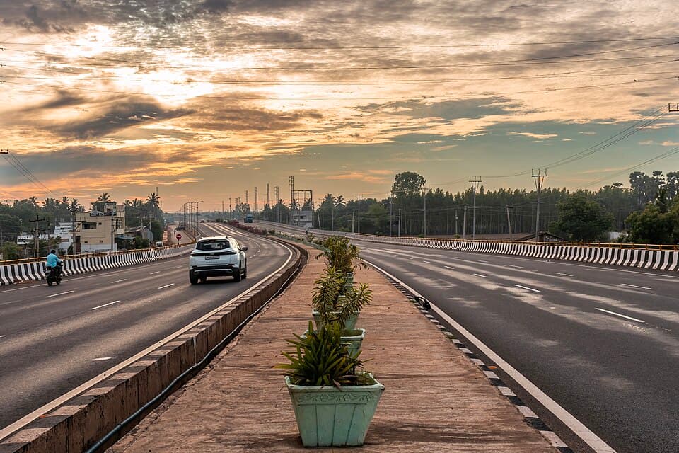 National Highway 16 near Bhimadole, Andhra Pradesh, on the Golden Quadrilateral route