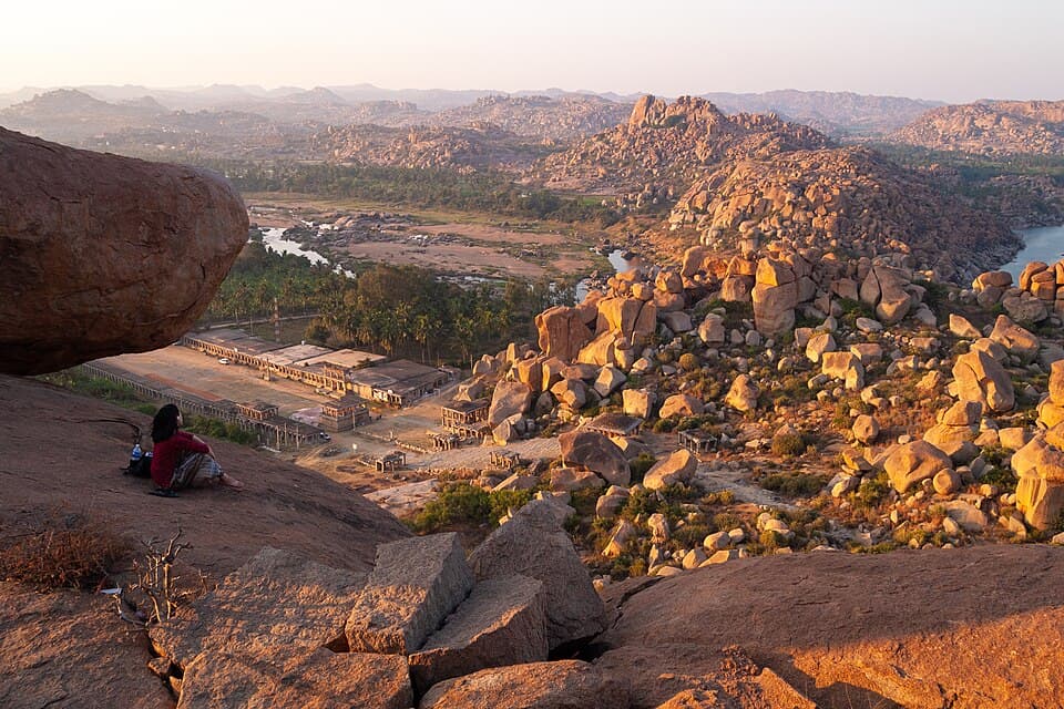 The boulder landscape of Hampi, on the Hampi and Badami route