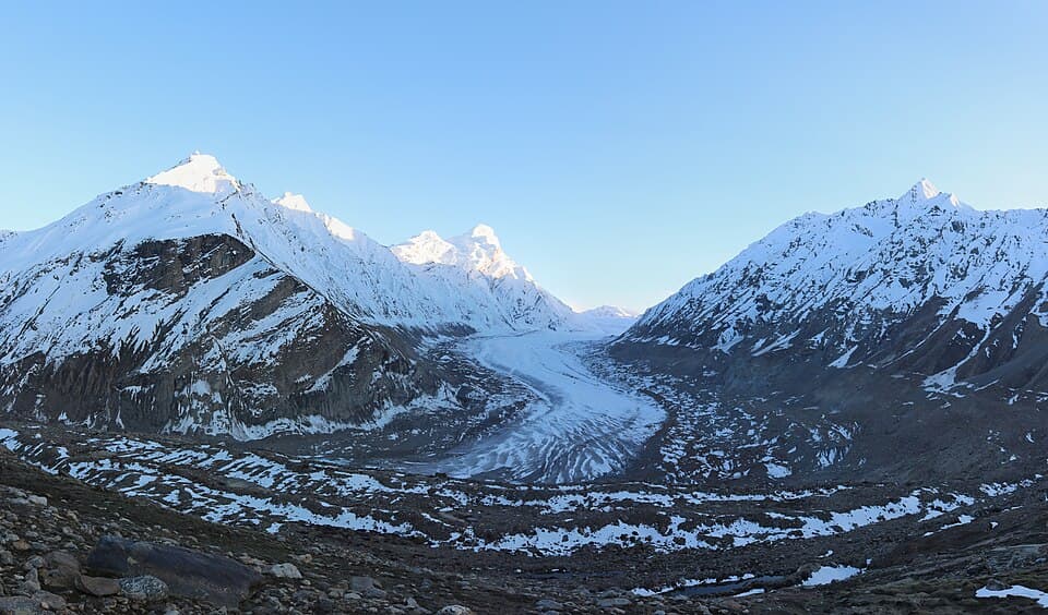 The Drang Drung glacier, seen from Pensi La, on the Kargil to Padum route