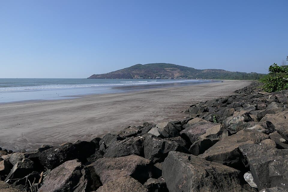 The beach at Harihareshwar, on the Konkan coast route