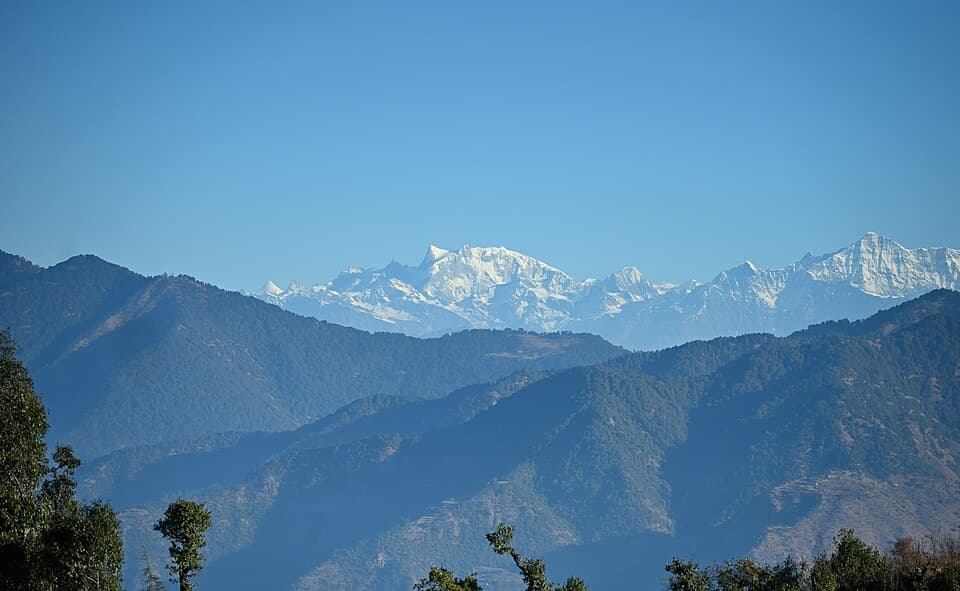 The Himalaya, seen from Dhanaulti, on the Mussoorie, Dhanaulti and Chakrata route