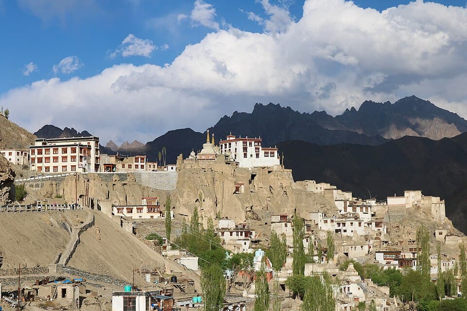 Lamayuru village and its monastery, on the Srinagar to Leh route